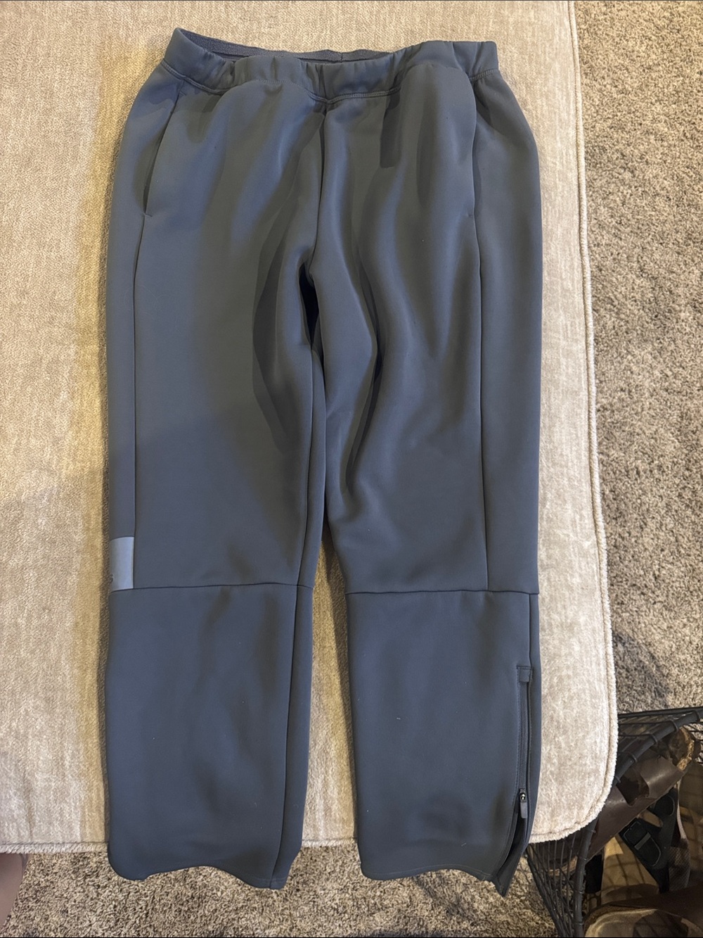 adidas Men's Charcoal Grey Athletic Jogger Pants